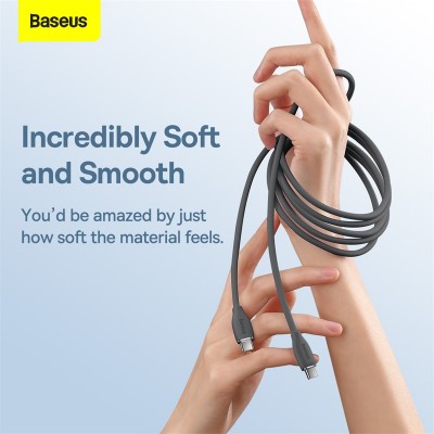 Кабель USB-C BASEUS Jelly Liquid Silica Gel, Type-C - Type-C, 5A, 100W, 2 м, черный Кабель USB-C BASEUS Jelly Liquid Silica Gel, Type-C - Type-C, 5A, 100W, 2 м, черный