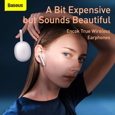 Беспроводные наушники BASEUS Encok W05, Bluetooth, 30 мАч, белый Беспроводные наушники BASEUS Encok W05, Bluetooth, 30 мАч, белый