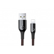 Кабель USB BASEUS C-shaped Light, USB - Lightning, 2.4А, 1 м, черный, интеллектуальный
