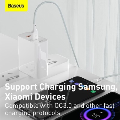 Кабель USB BASEUS Simple Wisdom Data Cable Kit, USB - Type-C, 5A, 1.5 м, белый, 2шт Кабель USB BASEUS Simple Wisdom Data Cable Kit, USB - Type-C, 5A, 1.5 м, белый, 2шт