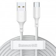Кабель USB BASEUS Simple Wisdom Data Cable Kit, USB - Type-C, 5A, 1.5 м, белый, 2шт
