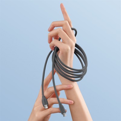 Кабель USB-C BASEUS Jelly Liquid Silica Gel, Type-C - Type-C, 5A, 100W, 2 м, черный Кабель USB-C BASEUS Jelly Liquid Silica Gel, Type-C - Type-C, 5A, 100W, 2 м, черный