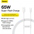 Кабель USB BASEUS Superior Series (SUPERVOOC) Fast Charging, USB - Type-C, 65W, 1 м, белый Кабель USB BASEUS Superior Series (SUPERVOOC) Fast Charging, USB - Type-C, 65W, 1 м, белый