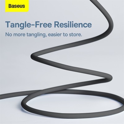 Кабель USB-C BASEUS Jelly Liquid Silica Gel, Type-C - Type-C, 5A, 100W, 2 м, черный Кабель USB-C BASEUS Jelly Liquid Silica Gel, Type-C - Type-C, 5A, 100W, 2 м, черный