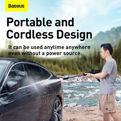 Пистолет для автомойки BASEUS Dual Power Portable Electric Car Wash Spray Nozzle, 2A, черный Пистолет для автомойки BASEUS Dual Power Portable Electric Car Wash Spray Nozzle, 2A, черный