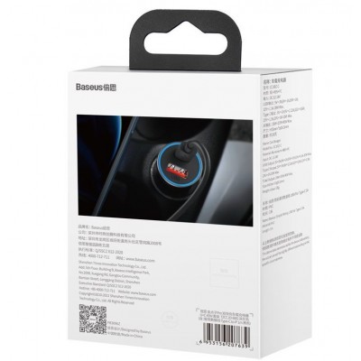 Автомобильное зарядное устройство BASEUS Golden Contactor Pro Dual, USB+USB-C + Кабель Type-C-Lightning, 3A, темно-серый Автомобильное зарядное устройство BASEUS Golden Contactor Pro Dual, USB+USB-C + Кабель Type-C-Lightning, 3A, темно-серый