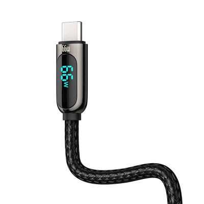 Кабель USB BASEUS Display Fast Charging, USB - Type-C, 66W, 1 м, черный Кабель USB BASEUS Display Fast Charging, USB - Type-C, 66W, 1 м, черный