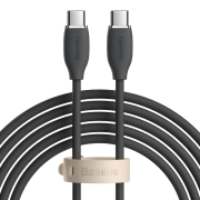 Кабель USB-C BASEUS Jelly Liquid Silica Gel, Type-C - Type-C, 5A, 100W, 2 м, черный