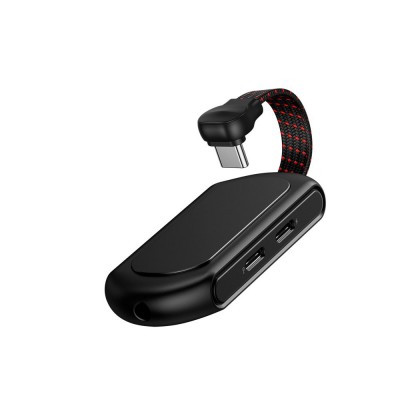 Переходник/Адаптер BASEUS L49 , Type-C - Jack 3.5/Type-C, 2А, черный Переходник/Адаптер BASEUS L49 , Type-C - Jack 3.5/Type-C, 2А, черный