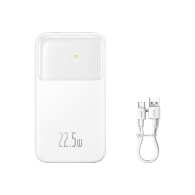 Портативный аккумулятор BASEUS Comet Series Dual-Cable 22.5W, 10000 мА⋅ч, белый Портативный аккумулятор BASEUS Comet Series Dual-Cable 22.5W, 10000 мА⋅ч, белый