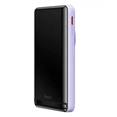 Портативный аккумулятор BASEUS Magnetic Bracket Wireless Charging 20W, 3A, 10000 мА⋅ч, фиолетовый, с беспроводной зарядк Портативный аккумулятор BASEUS Magnetic Bracket Wireless Charging 20W, 3A, 10000 мА⋅ч, фиолетовый, с беспроводной зарядк