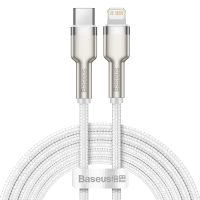 Кабель USB-C BASEUS Cafule Series Metal, Type-C - Lightning, 20W, 2 м, белый Кабель USB-C BASEUS Cafule Series Metal, Type-C - Lightning, 20W, 2 м, белый