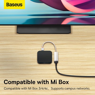 Переходник/Адаптер BASEUS Lite Series Ethernet Adapter, USB A- RJ45 (1000Mbps), белый Переходник/Адаптер BASEUS Lite Series Ethernet Adapter, USB A- RJ45 (1000Mbps), белый