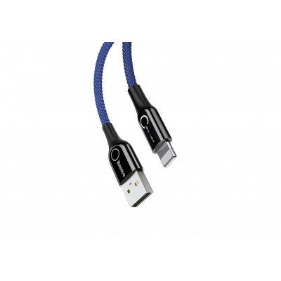 Кабель USB BASEUS C-shaped Light, USB - Lightning, 2.4А, 1 м, синий, интеллектуальный Кабель USB BASEUS C-shaped Light, USB - Lightning, 2.4А, 1 м, синий, интеллектуальный