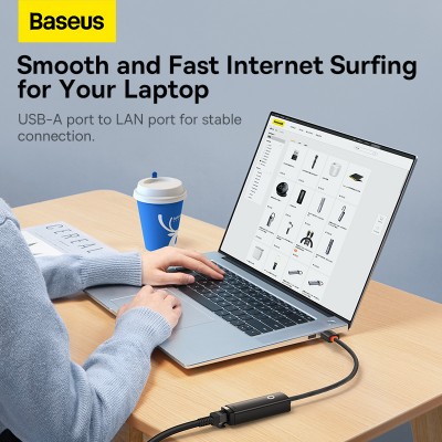 Переходник/Адаптер BASEUS Lite Series Ethernet Adapter, USB A- RJ45 (1000Mbps), черный Переходник/Адаптер BASEUS Lite Series Ethernet Adapter, USB A- RJ45 (1000Mbps), черный