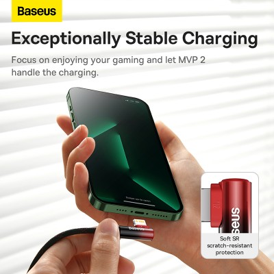 Кабель USB-C BASEUS MVP 2 Elbow-shaped Fast Charging, Type-C - Lightning, 20W, 1 м, черно-красный, угловой Кабель USB-C BASEUS MVP 2 Elbow-shaped Fast Charging, Type-C - Lightning, 20W, 1 м, черно-красный, угловой