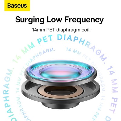 Беспроводные наушники BASEUS Bowie P1, Bluetooth, 170 мАч, черный Беспроводные наушники BASEUS Bowie P1, Bluetooth, 170 мАч, черный