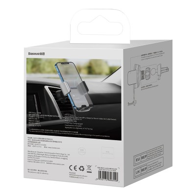 Автомобильный держатель BASEUS Easy Control Pro Clamp (Air Outlet Version), серебряный, на воздуховод Автомобильный держатель BASEUS Easy Control Pro Clamp (Air Outlet Version), серебряный, на воздуховод