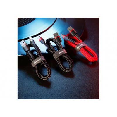 Кабель USB BASEUS Cafule, USB - Type-C, 3A, 1 м, красный+черный Кабель USB BASEUS Cafule, USB - Type-C, 3A, 1 м, красный+черный