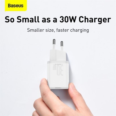 Зарядное устройство BASEUS Super Si USB-C, 3A, 30W, белый Зарядное устройство BASEUS Super Si USB-C, 3A, 30W, белый