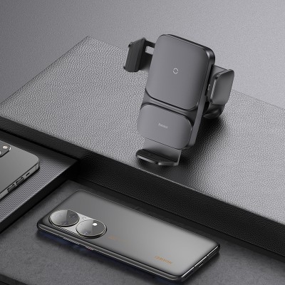 Автомобильный держатель BASEUS Wisdom Auto Alignment (Air-outlet Base), с беспроводной зарядкой, 2A, 15W, черный, на воз Автомобильный держатель BASEUS Wisdom Auto Alignment (Air-outlet Base), с беспроводной зарядкой, 2A, 15W, черный, на воз