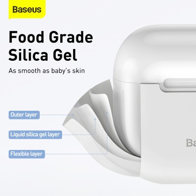 Чехол BASEUS Super Thin Silica Gel Case для AirPods 3, белый Чехол BASEUS Super Thin Silica Gel Case для AirPods 3, белый