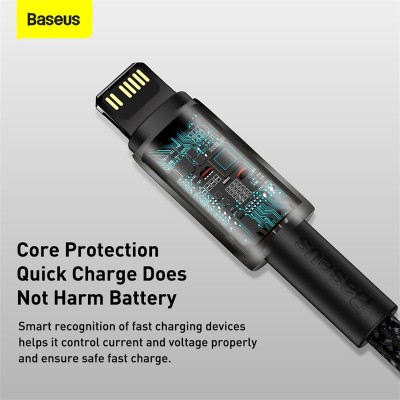 Кабель USB-C BASEUS Tungsten Gold, Type-C - Lightning, 20W, 1 м, черный Кабель USB-C BASEUS Tungsten Gold, Type-C - Lightning, 20W, 1 м, черный