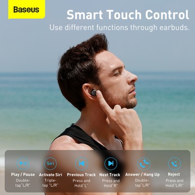 Беспроводные наушники BASEUS True W11, Bluetooth, 40 мАч, черный Беспроводные наушники BASEUS True W11, Bluetooth, 40 мАч, черный