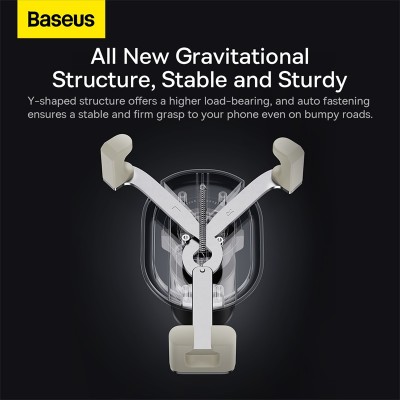 Автомобильный держатель BASEUS Stable Gravitational (Air Outlet version), кремовый, на воздуховод Автомобильный держатель BASEUS Stable Gravitational (Air Outlet version), кремовый, на воздуховод