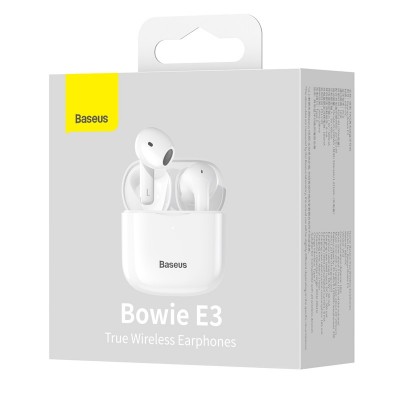 Беспроводные наушники BASEUS Bowie E3, Bluetooth, 35 мАч, белый Беспроводные наушники BASEUS Bowie E3, Bluetooth, 35 мАч, белый