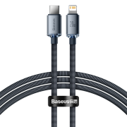 Кабель USB-C BASEUS Crystal Shine Series Fast Charging, Type-C - Lightning, 20W, 1,2м, черный