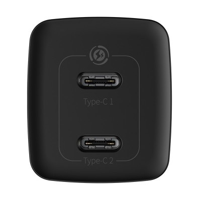 Зарядное устройство BASEUS GaN2 Lite Quick Charger 2*USB-C, 3A, 65W, черный Зарядное устройство BASEUS GaN2 Lite Quick Charger 2*USB-C, 3A, 65W, черный
