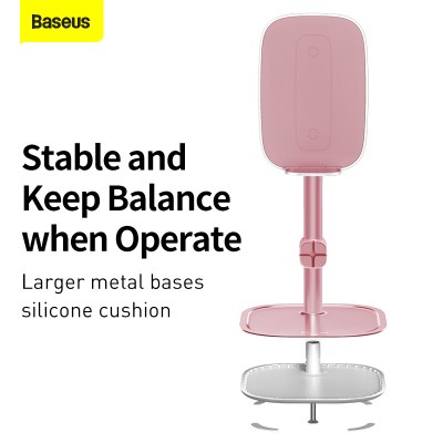 Настольная подставка BASEUS Literary Youth Desktop Bracket, розовое золото, с беспроводной зарядкой Настольная подставка BASEUS Literary Youth Desktop Bracket, розовое золото, с беспроводной зарядкой