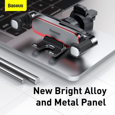Автомобильный держатель BASEUS Mr Hui Gravity, серебристый, на воздуховод Автомобильный держатель BASEUS Mr Hui Gravity, серебристый, на воздуховод