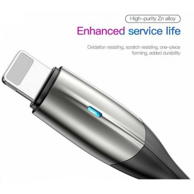 Кабель USB BASEUS Horizontal, USB - Lightning, 1.5А, 2 м, черный, с индикатором Кабель USB BASEUS Horizontal, USB - Lightning, 1.5А, 2 м, черный, с индикатором