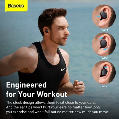 Беспроводные наушники BASEUS True W11, Bluetooth, 40 мАч, черный Беспроводные наушники BASEUS True W11, Bluetooth, 40 мАч, черный