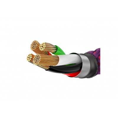 Кабель USB BASEUS C-shaped Light, USB - Lightning, 2.4А, 1 м, фиолетовый, интеллектуальный Кабель USB BASEUS C-shaped Light, USB - Lightning, 2.4А, 1 м, фиолетовый, интеллектуальный