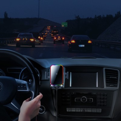 Автомобильный держатель BASEUS Halo Electric, с беспроводной зарядкой, 15W, черный, на воздуховод Автомобильный держатель BASEUS Halo Electric, с беспроводной зарядкой, 15W, черный, на воздуховод