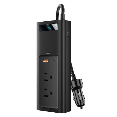 Автомобильный инвертор BASEUS In-car Inverter US/JP, черный, 150W Автомобильный инвертор BASEUS In-car Inverter US/JP, черный, 150W
