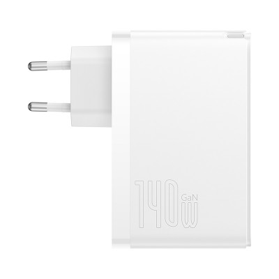 Зарядное устройство BASEUS GaN5 Pro Fast Charger USB+2*USB-C + Кабель Type-C-Type-C, 5A, 140W, белый Зарядное устройство BASEUS GaN5 Pro Fast Charger USB+2*USB-C + Кабель Type-C-Type-C, 5A, 140W, белый