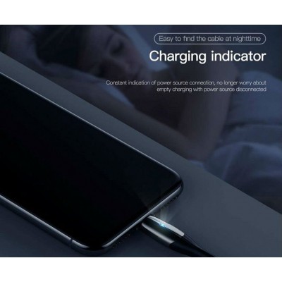 Кабель USB BASEUS Horizontal, USB - Lightning, 1.5А, 2 м, черный, с индикатором Кабель USB BASEUS Horizontal, USB - Lightning, 1.5А, 2 м, черный, с индикатором