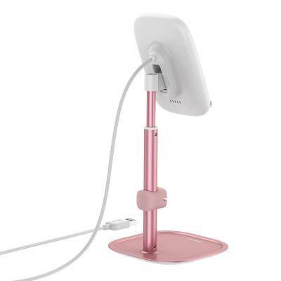 Настольная подставка BASEUS Literary Youth Desktop Bracket, розовое золото, с беспроводной зарядкой Настольная подставка BASEUS Literary Youth Desktop Bracket, розовое золото, с беспроводной зарядкой