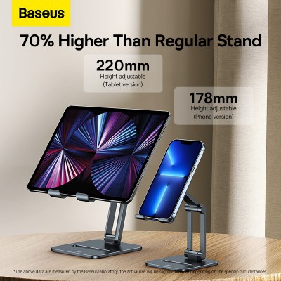 Настольная подставка BASEUS Biaxial Foldable Metal Stand (for Phones), серый Настольная подставка BASEUS Biaxial Foldable Metal Stand (for Phones), серый