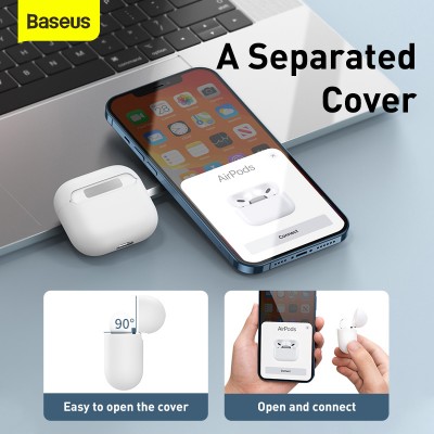 Чехол BASEUS Super Thin Silica Gel Case для AirPods 3, белый Чехол BASEUS Super Thin Silica Gel Case для AirPods 3, белый
