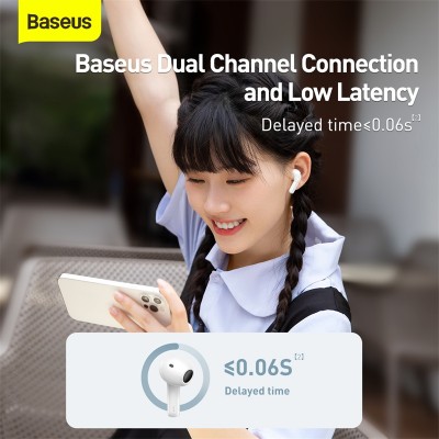 Беспроводные наушники BASEUS Bowie E3, Bluetooth, 35 мАч, белый Беспроводные наушники BASEUS Bowie E3, Bluetooth, 35 мАч, белый