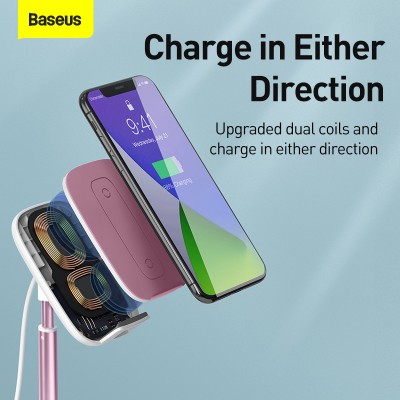 Настольная подставка BASEUS Literary Youth Desktop Bracket, розовое золото, с беспроводной зарядкой Настольная подставка BASEUS Literary Youth Desktop Bracket, розовое золото, с беспроводной зарядкой