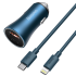 Автомобильное зарядное устройство BASEUS Golden Contactor Pro Dual, USB+USB-C + Кабель Type-C-Lightning, 3A, синий Автомобильное зарядное устройство BASEUS Golden Contactor Pro Dual, USB+USB-C + Кабель Type-C-Lightning, 3A, синий