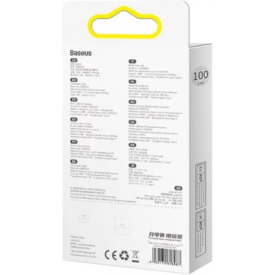 Кабель USB BASEUS Tungsten Gold Fast Charging, USB - Type-C, 100W, 1 м, черный Кабель USB BASEUS Tungsten Gold Fast Charging, USB - Type-C, 100W, 1 м, черный