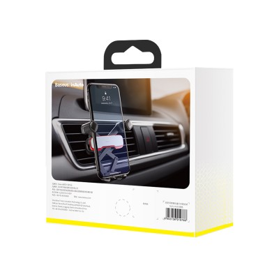 Автомобильный держатель BASEUS Mr Hui Gravity, серебристый, на воздуховод Автомобильный держатель BASEUS Mr Hui Gravity, серебристый, на воздуховод