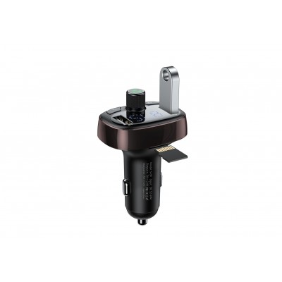 FM - Трансмиттер BASEUS T typed S-09, 2*USB, 3.4A, темный кофе, дисплей + Bluetooth, FM, SD/TF FM - Трансмиттер BASEUS T typed S-09, 2*USB, 3.4A, темный кофе, дисплей + Bluetooth, FM, SD/TF